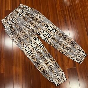 Bebe Jogger Pants Animal Reptile Print Zip Accent‎ Pull On Casual Lightweight XS
